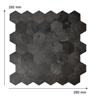 Zelfklevende Mozaïek Steenstrip Zwart | 29,1 x 28,6 0,4 CM