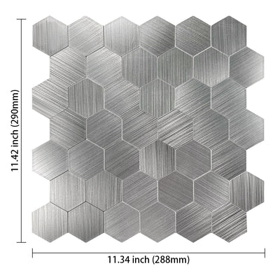 Zelfklevende Mozaïek Steenstrip Zilver | 29,1 x 28,6 0,4 CM