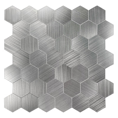 Zelfklevende Mozaïek Steenstrip Zilver | 29,1 x 28,6 0,4 CM