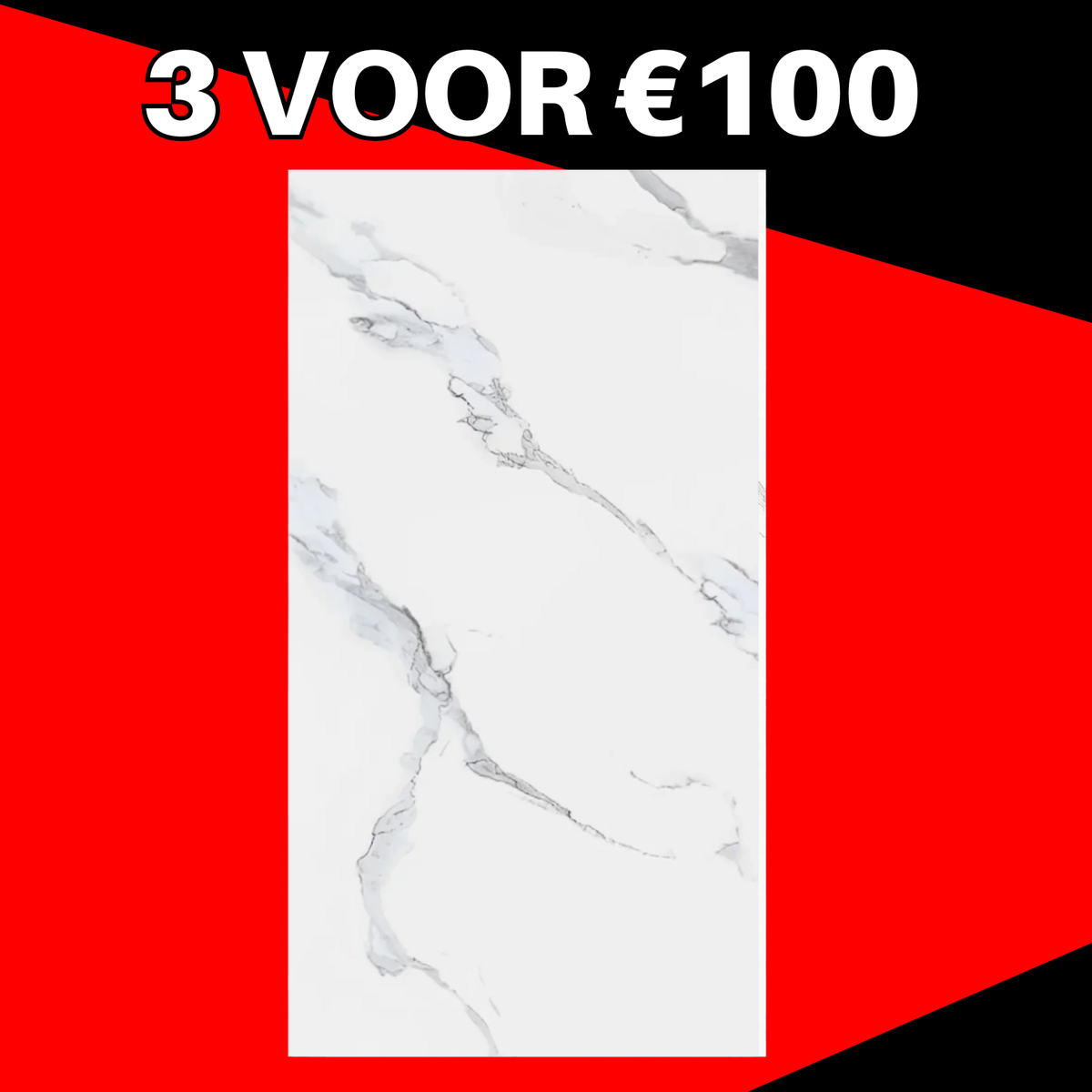 3 VOOR 100! | PVC Wandpaneel Marmerlook Wit Marble – 280x122 cm