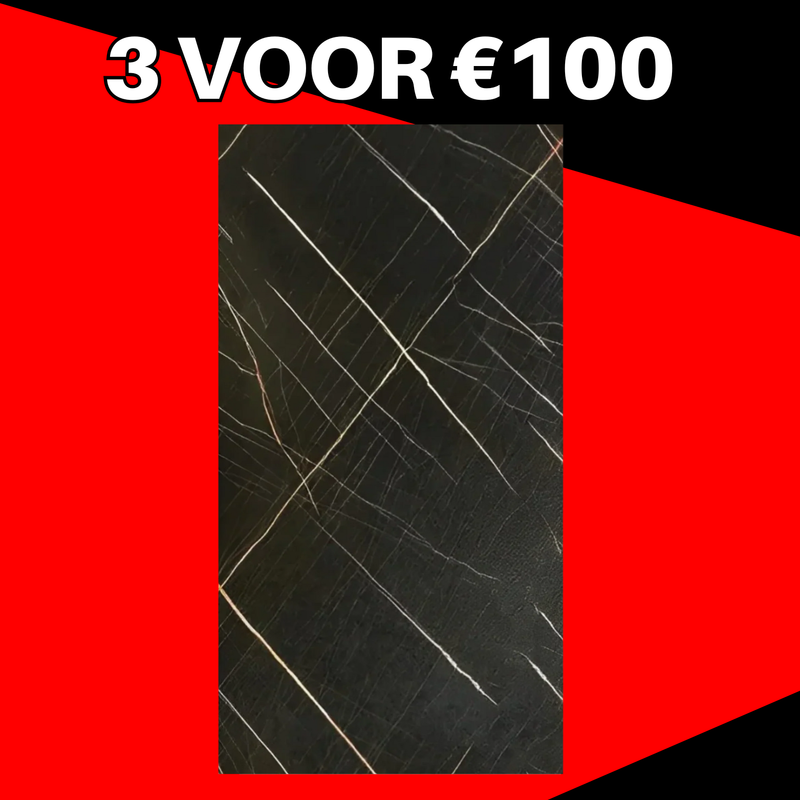 3 VOOR 100! | PVC Wandpaneel Marmerlook Ebano Sahara – 280x122 cm