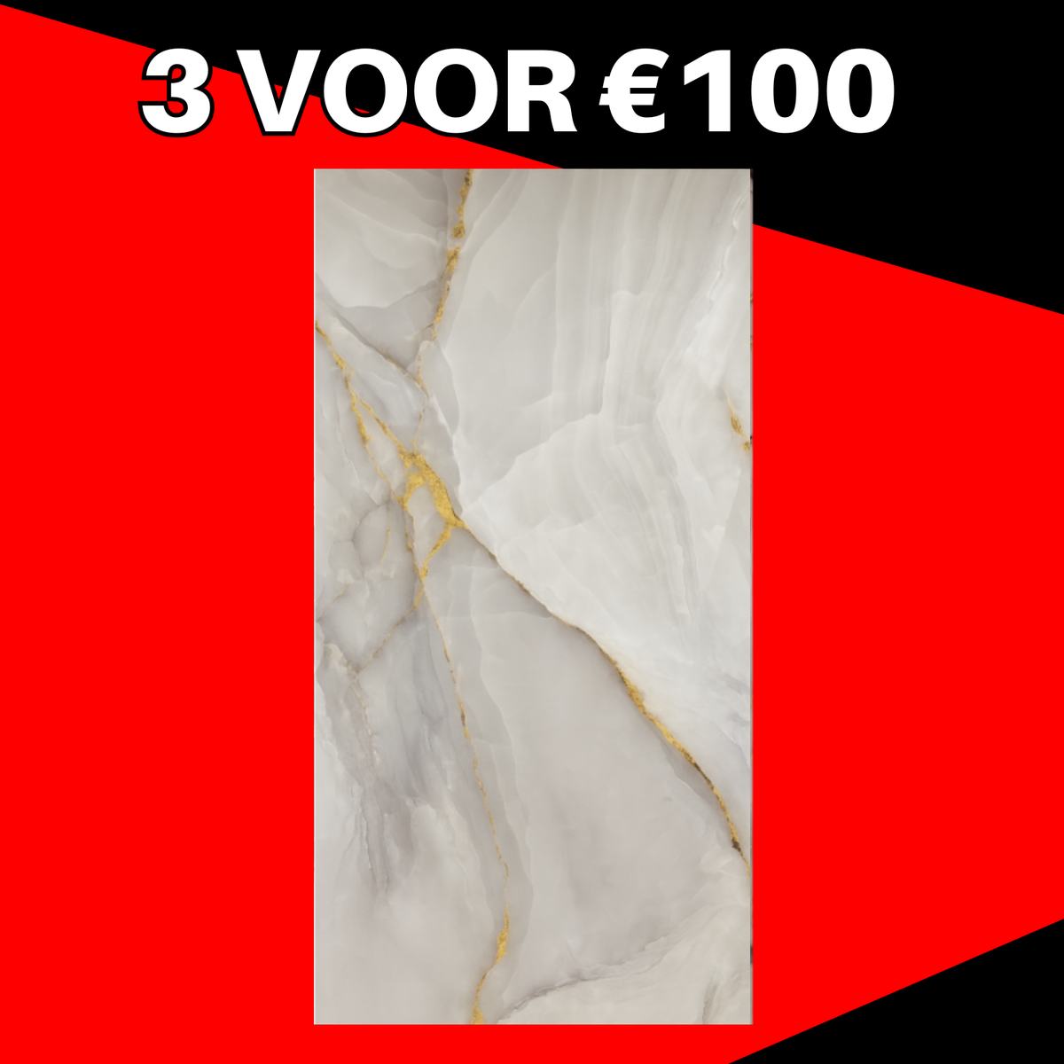 3 VOOR 100! | PVC Wandpaneel Marmerlook Altara – 280x122 cm