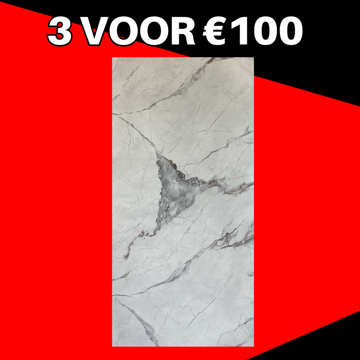 3 VOOR 100! | PVC Wandpaneel Marmerlook Moonstone – 280x122 cm