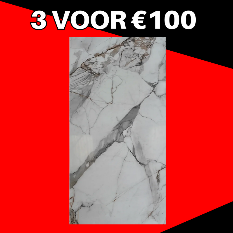 3 VOOR 100! | PVC Wandpaneel Marmerlook Onyx – 280x122 cm