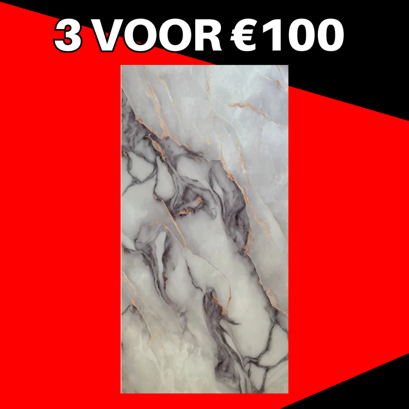 3 VOOR 100! | PVC Wandpaneel Marmerlook Glamour – 280x122 cm