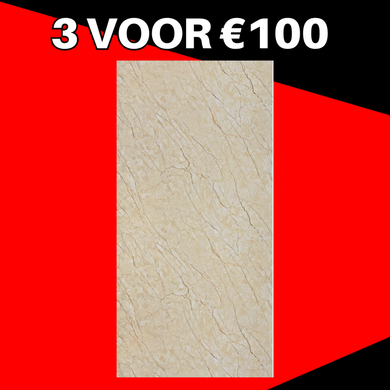 3 VOOR 100! | PVC Wandpaneel Marmerlook Goud – 280x122 cm