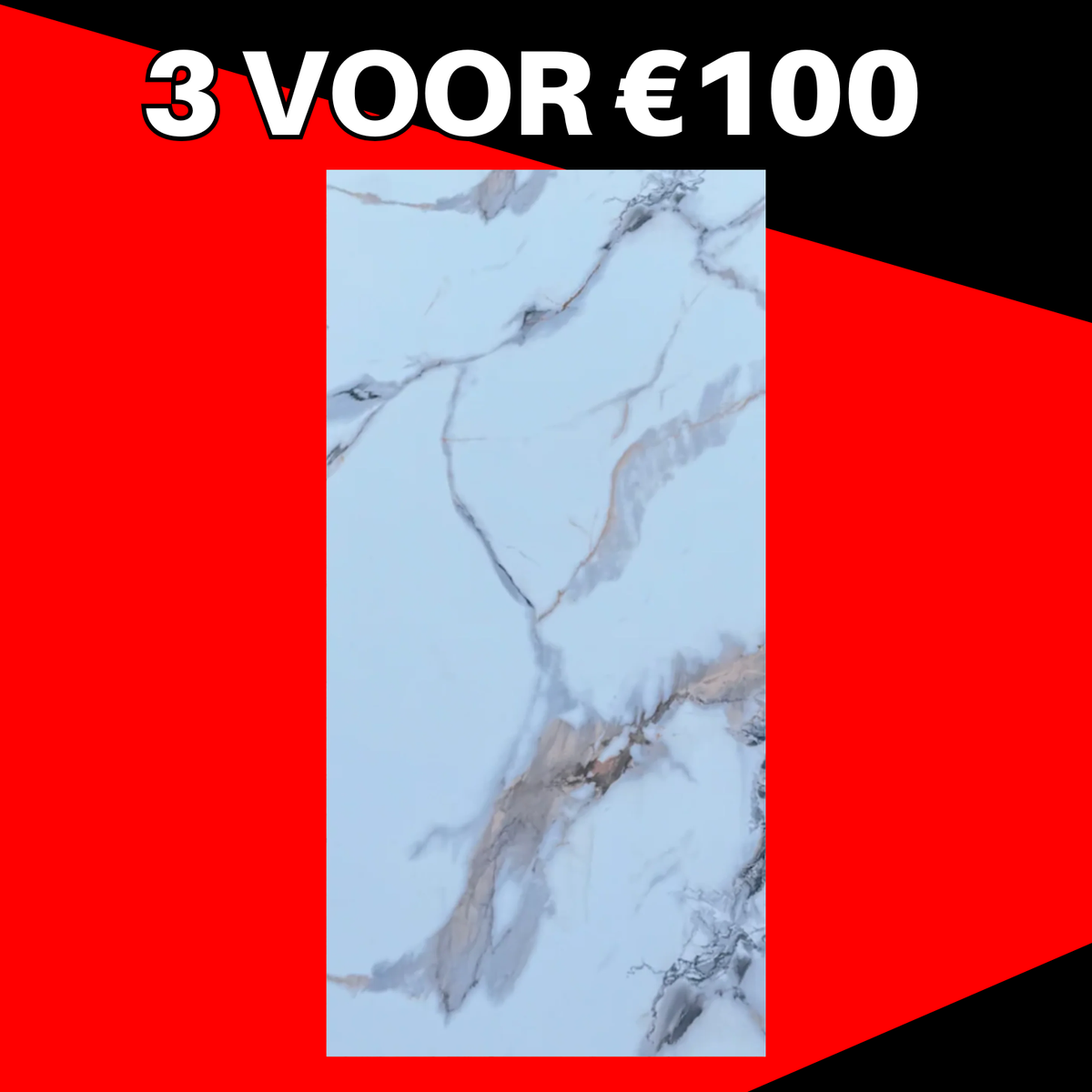 3 VOOR 100! | PVC Wandpaneel Marmerlook Calacatta Gold – 280x122 cm