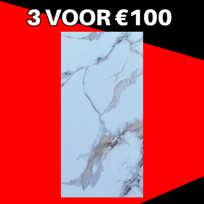 3 VOOR 100! | PVC Wandpaneel Marmerlook Calacatta Gold – 280x122 cm
