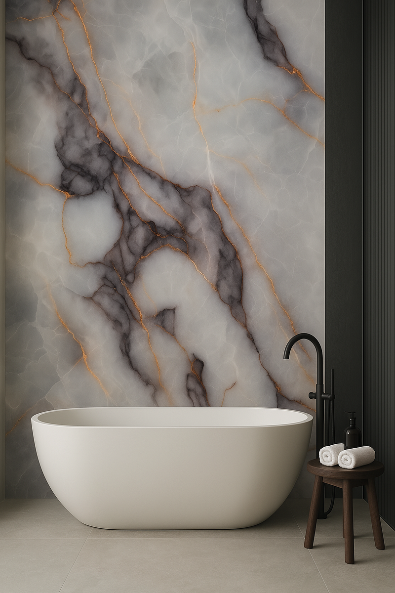 Wandpaneel Pvc MarmerPlaat Hoogglans Glamour  | 280x122x0.3 | Waterbestendig