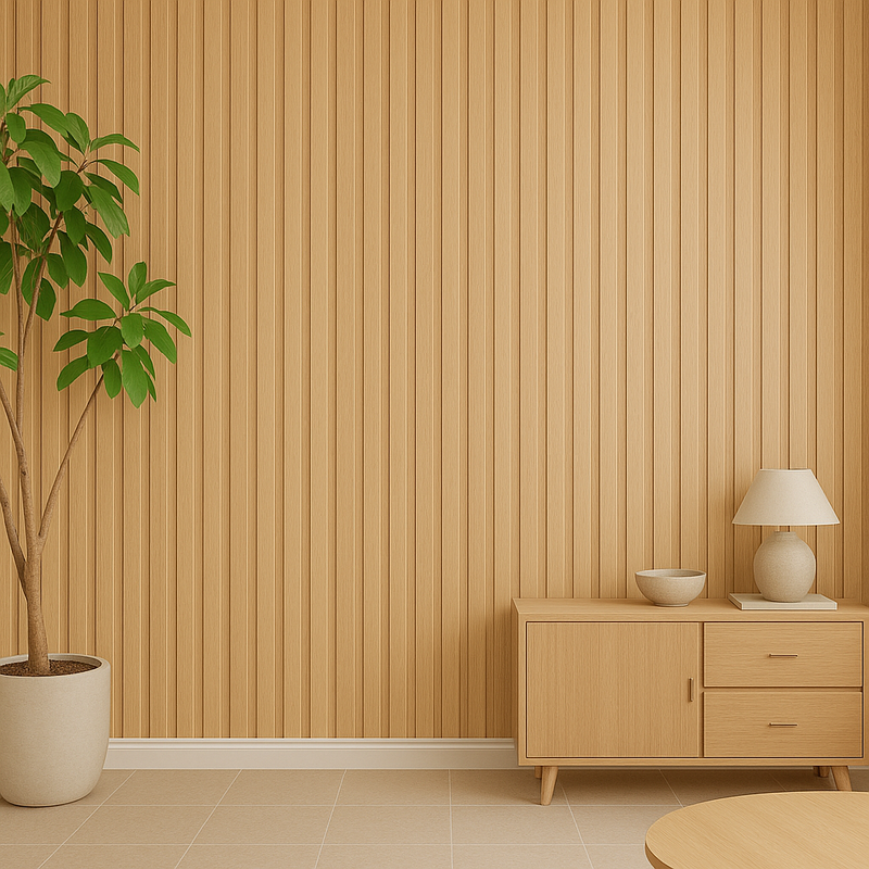 WPC Wandpanelen Naturel – Kunststof Houtlook – 250x16,9 cm Wandbekleding voor Binnen en Buiten
