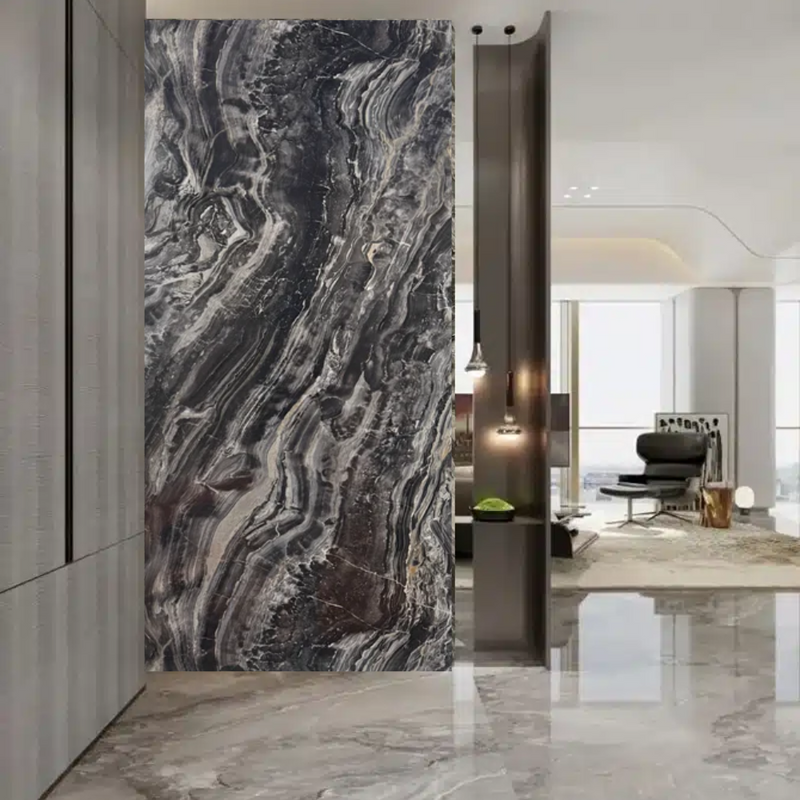 Wandpaneel Pvc MarmerPlaat Hoogglans Onyx Arabesque  | 280x122x0.3 | Waterbestendig
