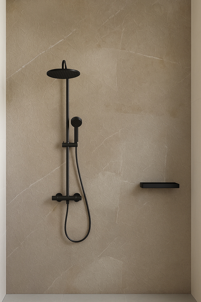 PVC Wandpaneel Sandstone Beige – 280x120 cm – Mat & Waterbestendig