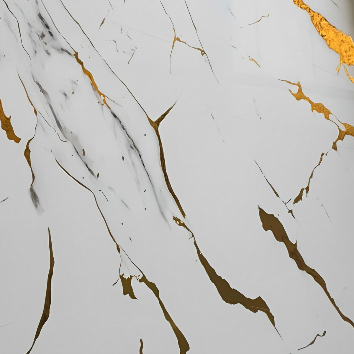 Wandpaneel Pvc MarmerPlaat Hoogglans Wit marble met goud  | 275x122x0.3 | Waterbestendig