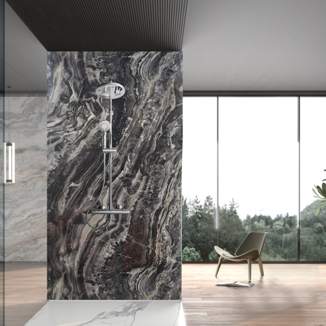 PVC Wandpaneel Marmerlook Onyx Arabesque – 280x122 cm – Waterbestendig