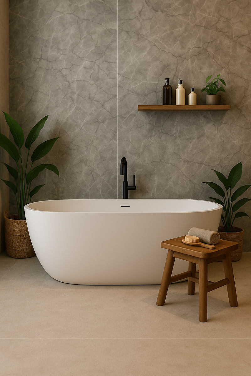 PVC Wandpaneel Taupe – 280x120 cm – Waterbestendig & Matte Afwerking